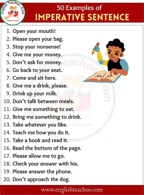 12 Ordinary Imperative Sentences