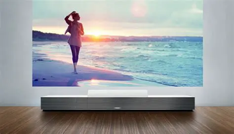 A Projector Displays an Image on a Wall