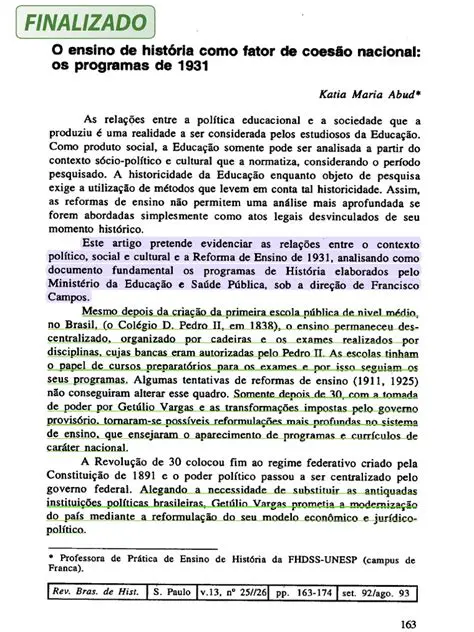 A Reforma Educacional de 1931