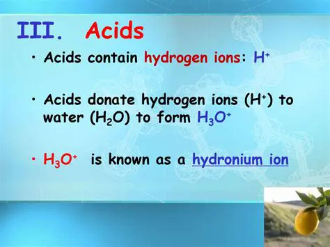 Ability to donate a hydrogen ion