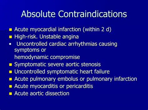 Absolute contraindications