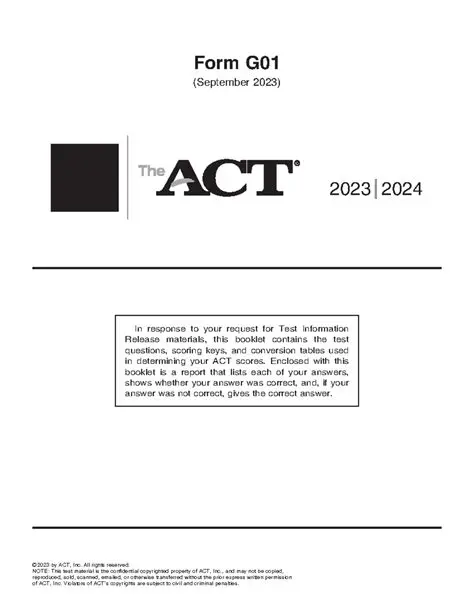 ACT 2023 September Form G01: Your Essential Guide to Navigating the Latest Changes