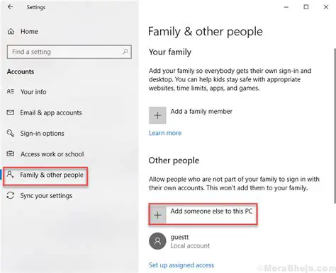 Add someone else to this PC