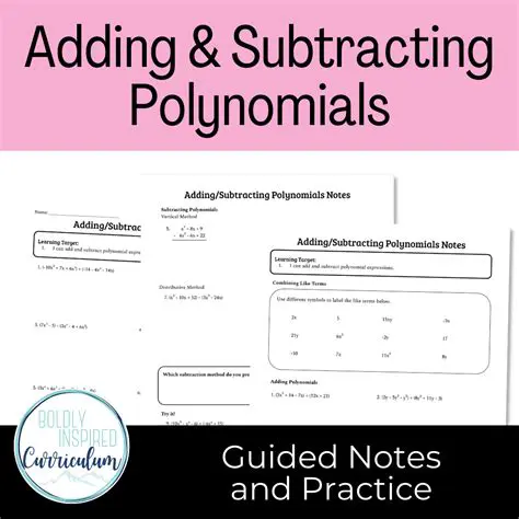Adding and Subtracting Polynomial Terms