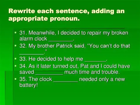 Adding Appropriate Pronouns