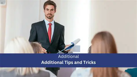 Additional Tips and Tricks