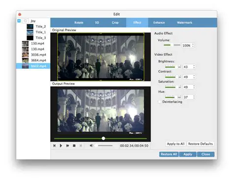 Adjust Output Video Effect
