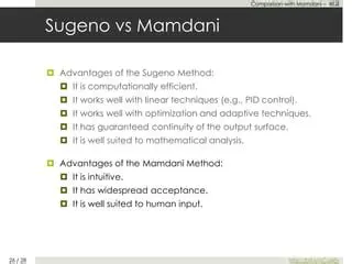 Advantages of the Mamdani Method