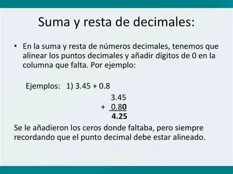 Alinear los puntos decimales