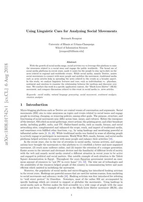 Analyzing social movements