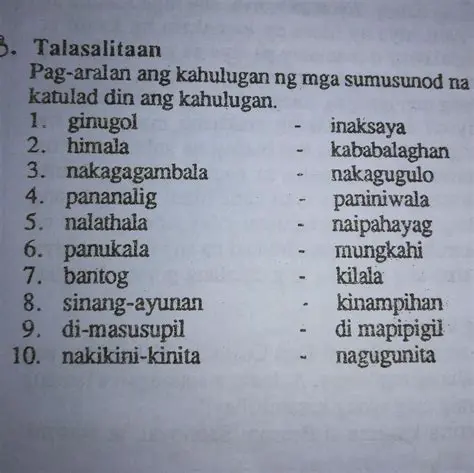 Ang Kahulugan ng mga Talasalitaan
