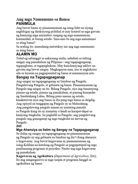 Ang mga Sinasabi at Ginagawa ng Mga Namumuno