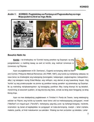 Ang Pagkakadala ng Korido sa Pilipinas ng mga Espanyol