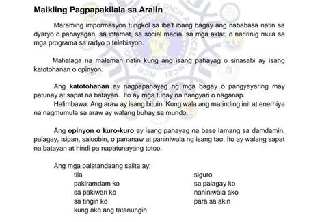 Ang Pagkakaiba sa Pagitan ng Katotohanan at Opinyon