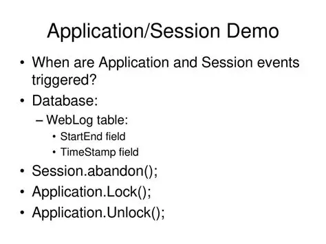Application and Session Events