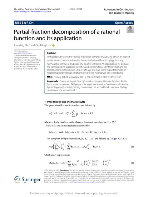 Applications of Partial Fraction Decomposition