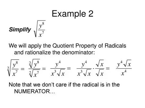 Apply the quotient property