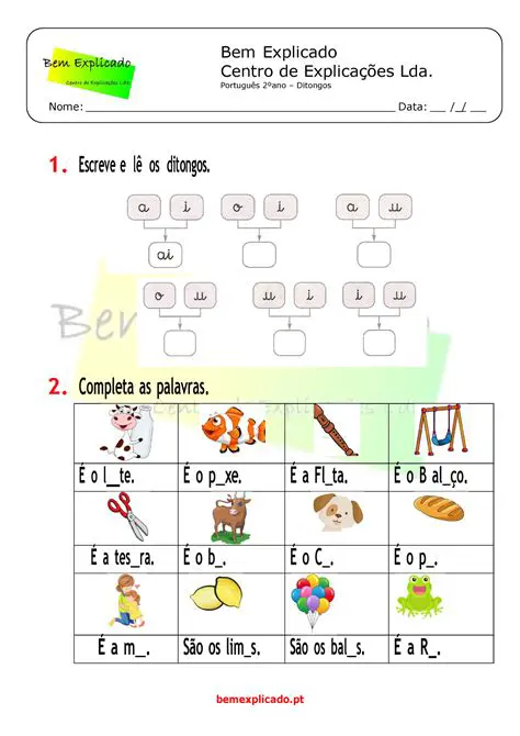 Aprenda palavras com ditongo