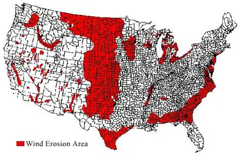 Areas Where Wind Erosion Occurs