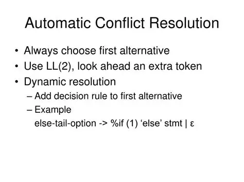 Automatic Conflict Resolution