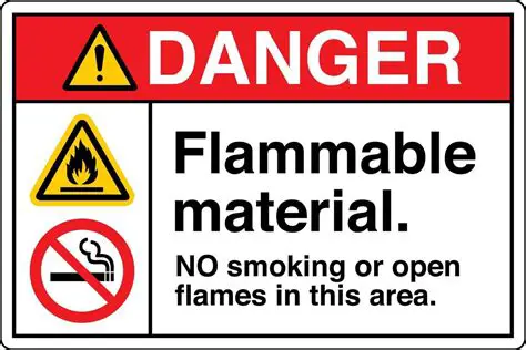 Avoid using cleaning products near open flames