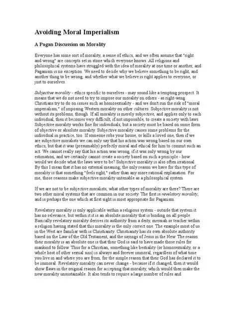 Avoidance of moral imperialism