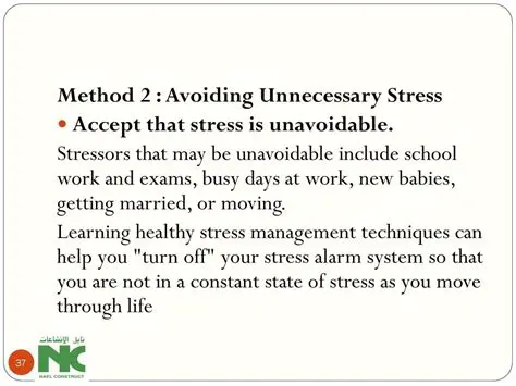 Avoiding unnecessary stress