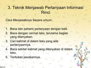 Baca dan Pahami Pertanyaan