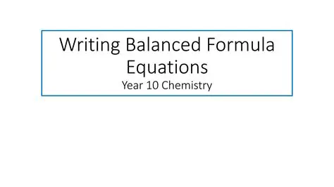 Balanced Formula Equations