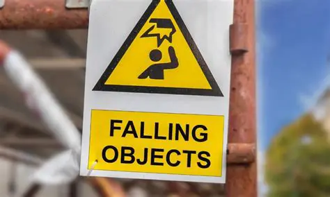 Being struck by falling objects from above