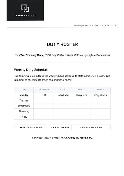 Benefits of a Duty Roster Maker