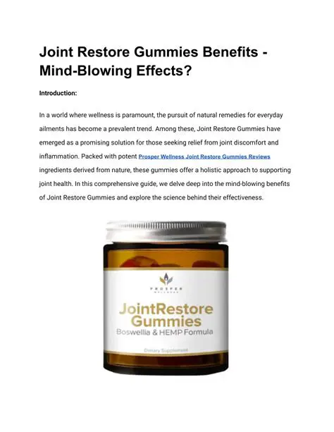 Benefits of Joint Restore Gummies