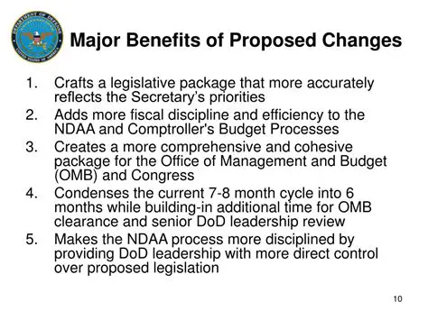 Benefits of Proposed Changes