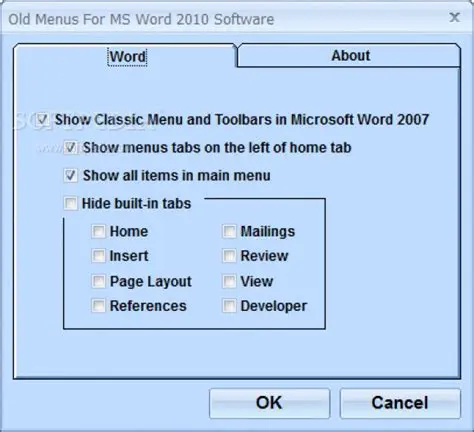 Benefits of Using Old Menus for MS Word 2010 Software