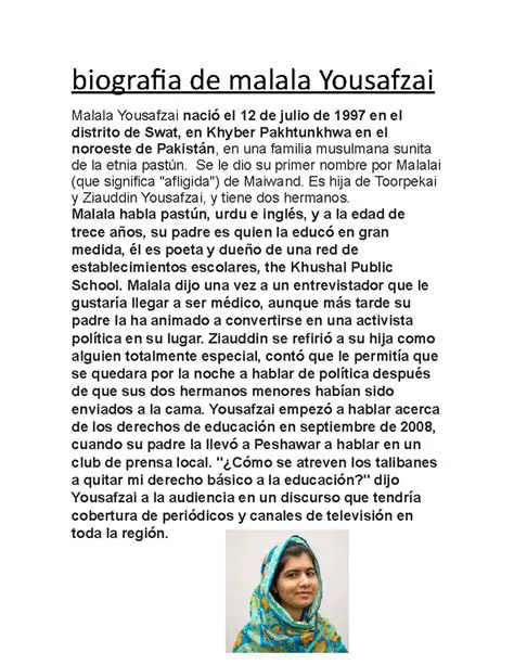 Biografia Malalei Yousafzai