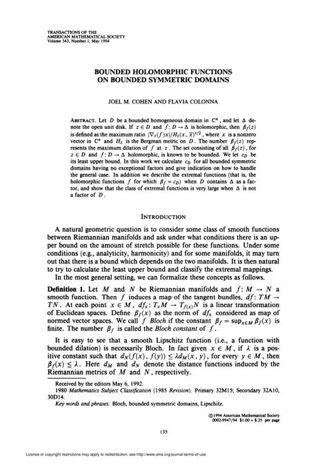 Bounded Holomorphic Functions