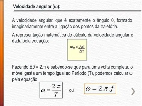 Calculando a Velocidade Angular