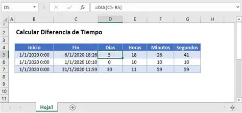 Calcular la diferencia de tiempo