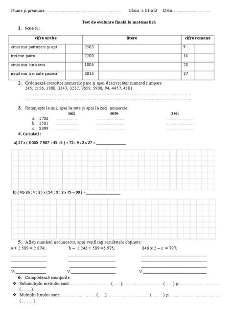 Calcularea Expresiilor Matematice