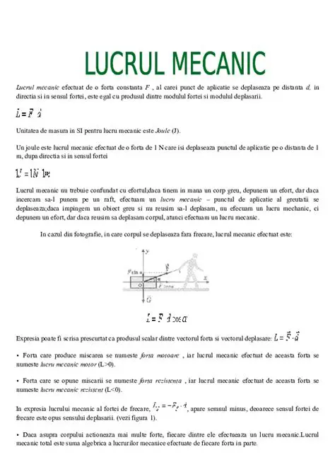 Calcularea Lucrului Mecanic Inutil