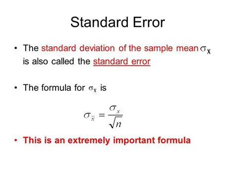 Calculate the standard error