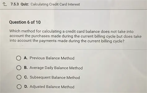 Calculating Credit Card Interest using the Previous Balance Method