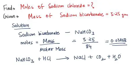 Calculating Moles of Sodium Bicarbonate
