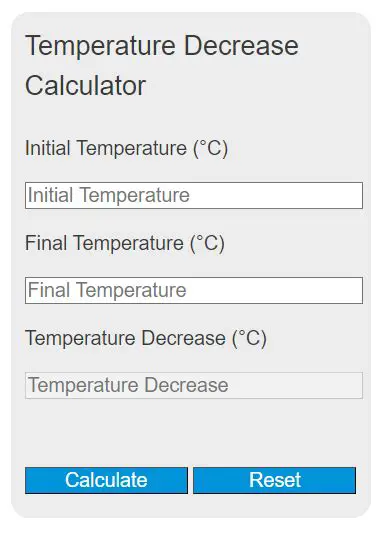 Calculating Temperature Decrease
