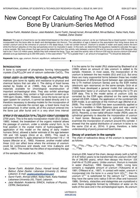 Calculating the Age of a Fossil