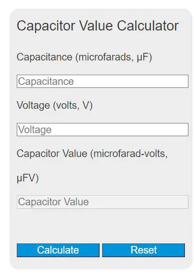 Calculating the Capacitor Value