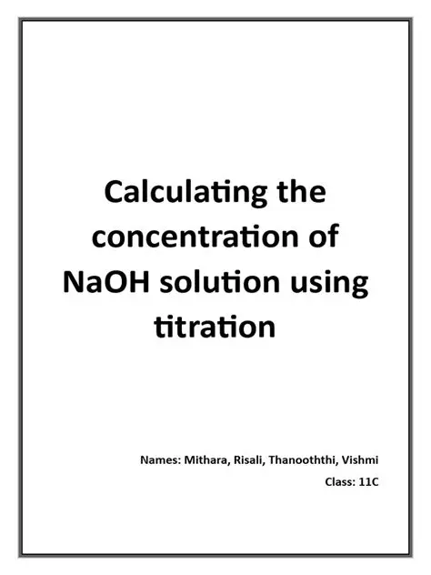 Calculating the Concentration of NaOH Solution