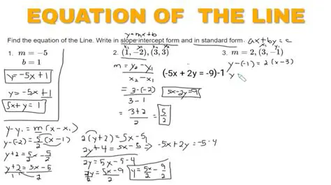 Calculating the Equation of the Line of Fit