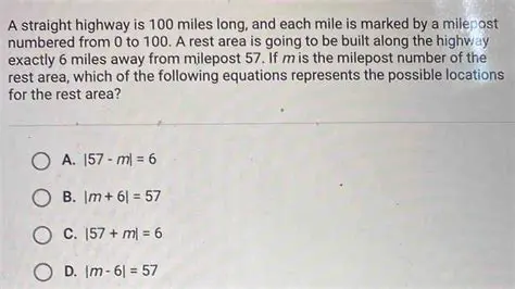 Calculating the Milepost Number of the Rest Area