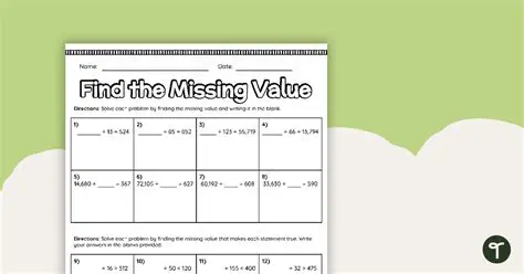 Calculating the Missing Value